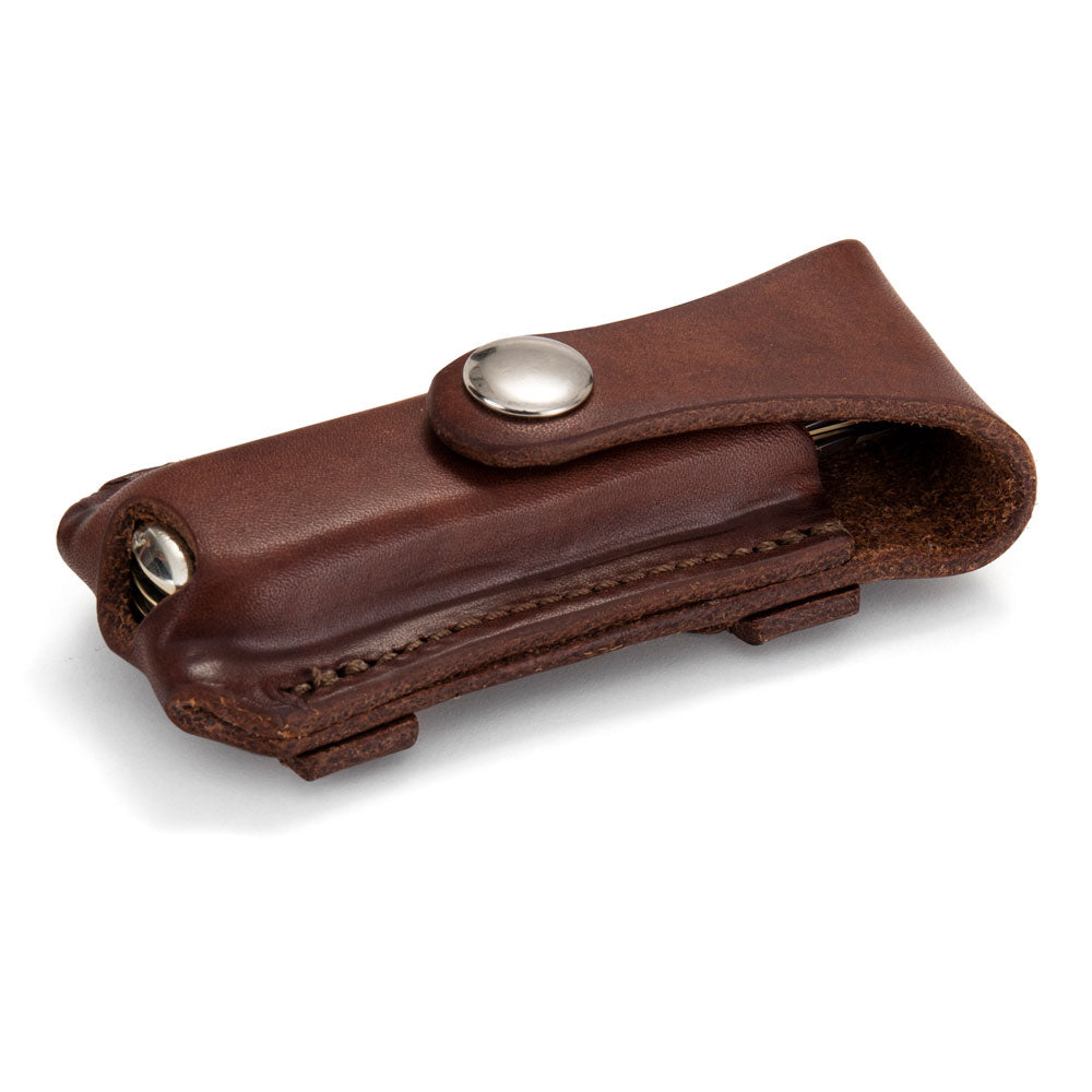 Button Close Leather Pocket Knife Pouch (Natural) - Angus Barrett Saddlery