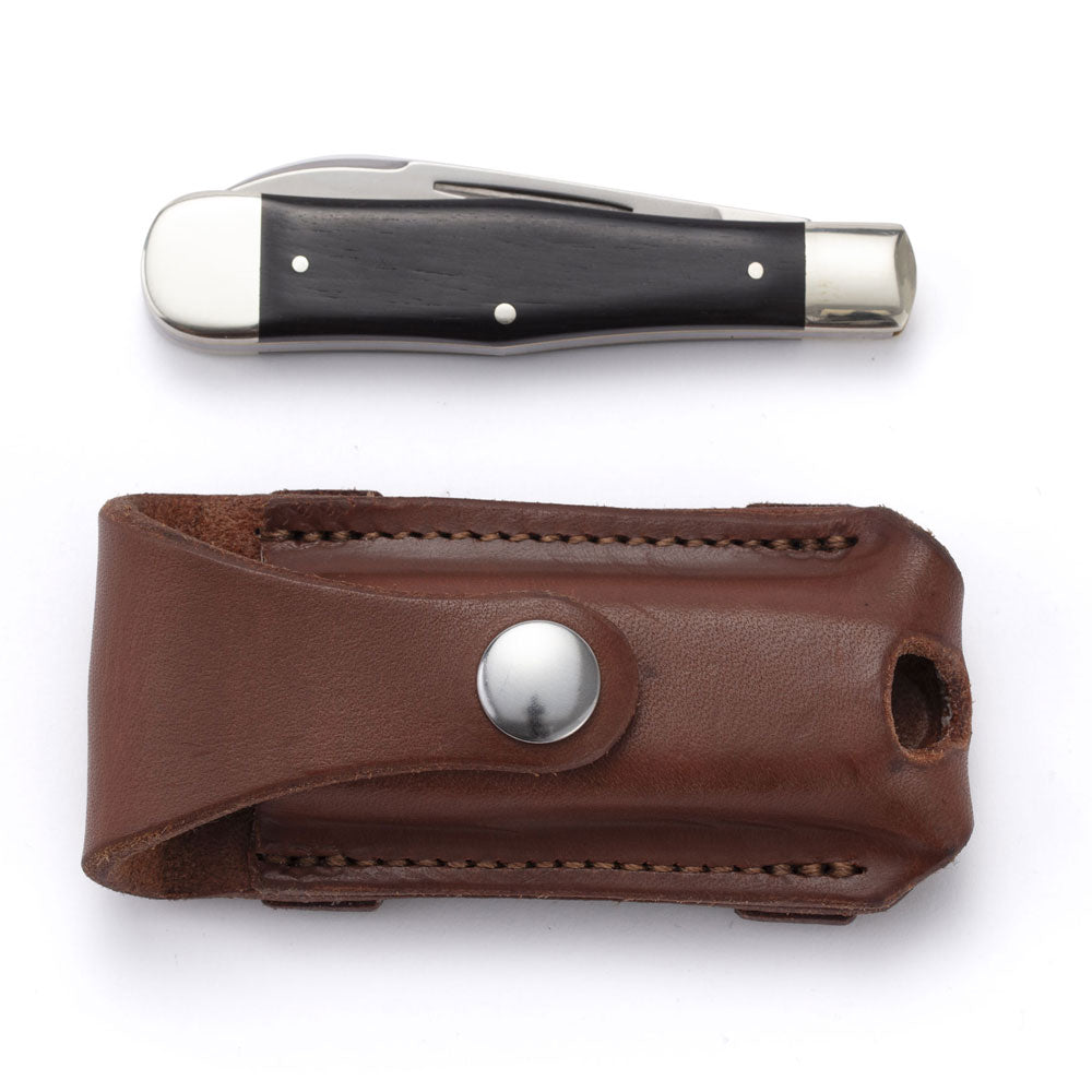 Robert Klaas Coke Bottle Pocket Knife with Button Close Pouch - Natural and Stainless Steel Hardware