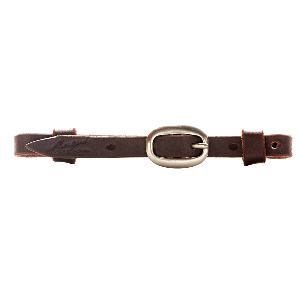 Angus Barrett Dark Natural Single Buckle Curb Strap with Brass Buckle