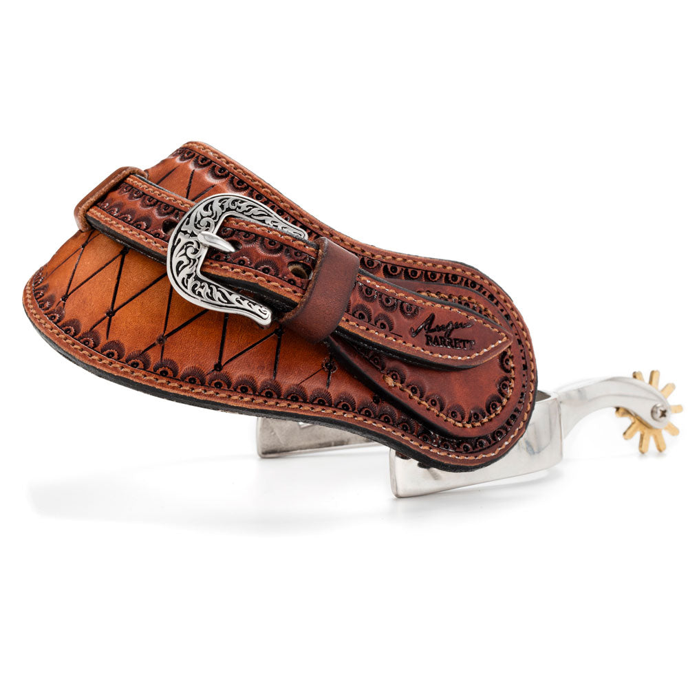 Diamond Carved Spur Straps - Angus Barrett Saddlery