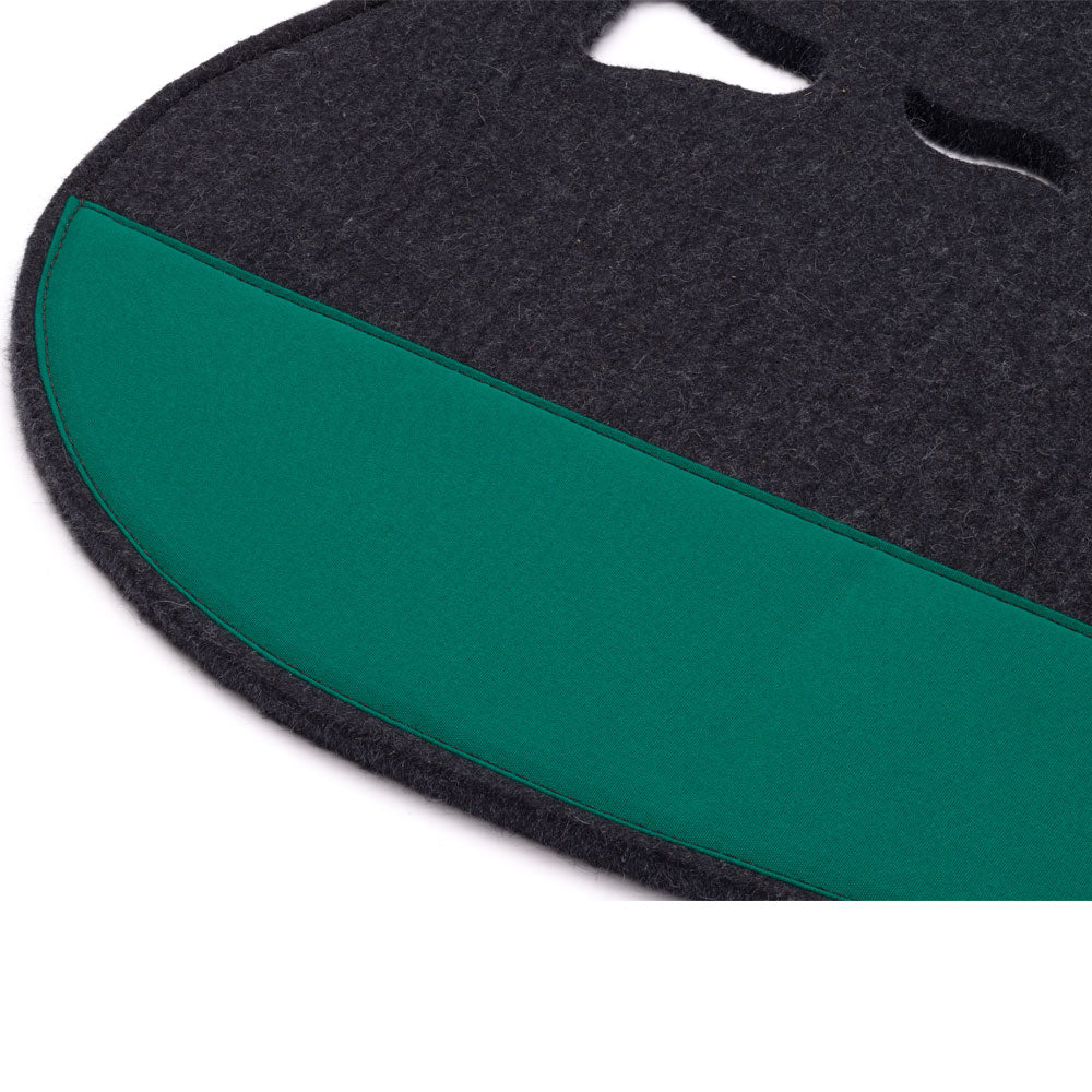 Fitted Slimline Saddle Pad - Charcoal Felt with Bight Green Canvas Trim