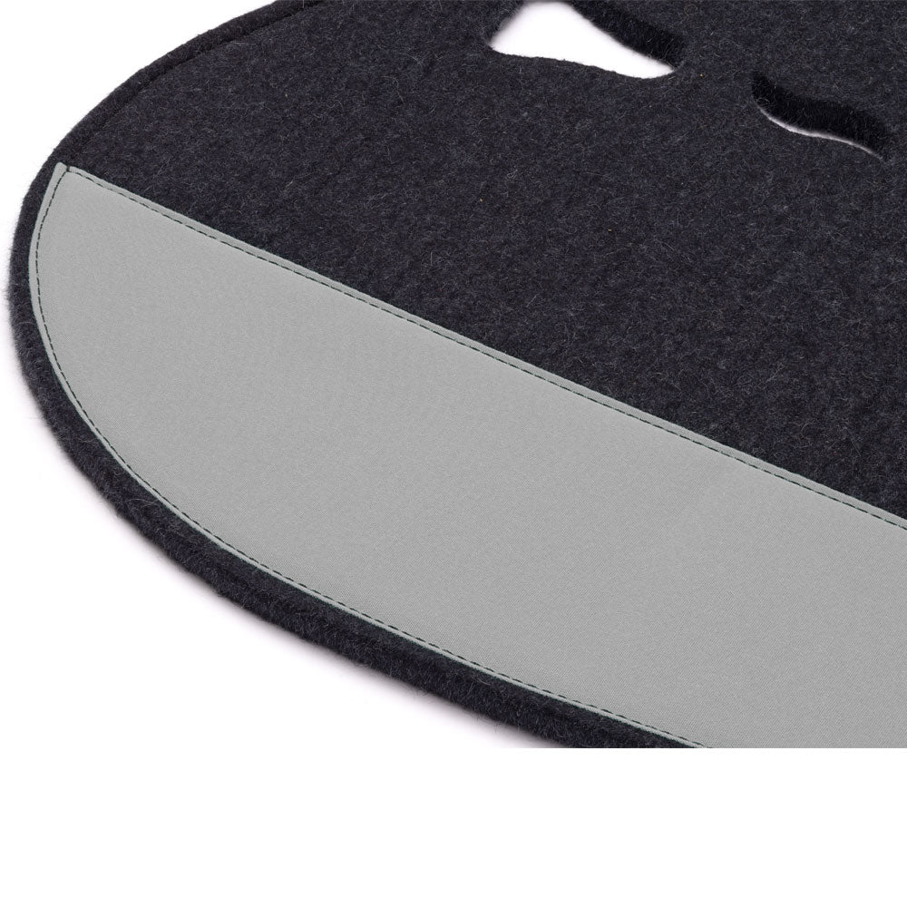 Fitted Slimline Saddle Pad - Charcoal Felt with Grey Canvas Trim