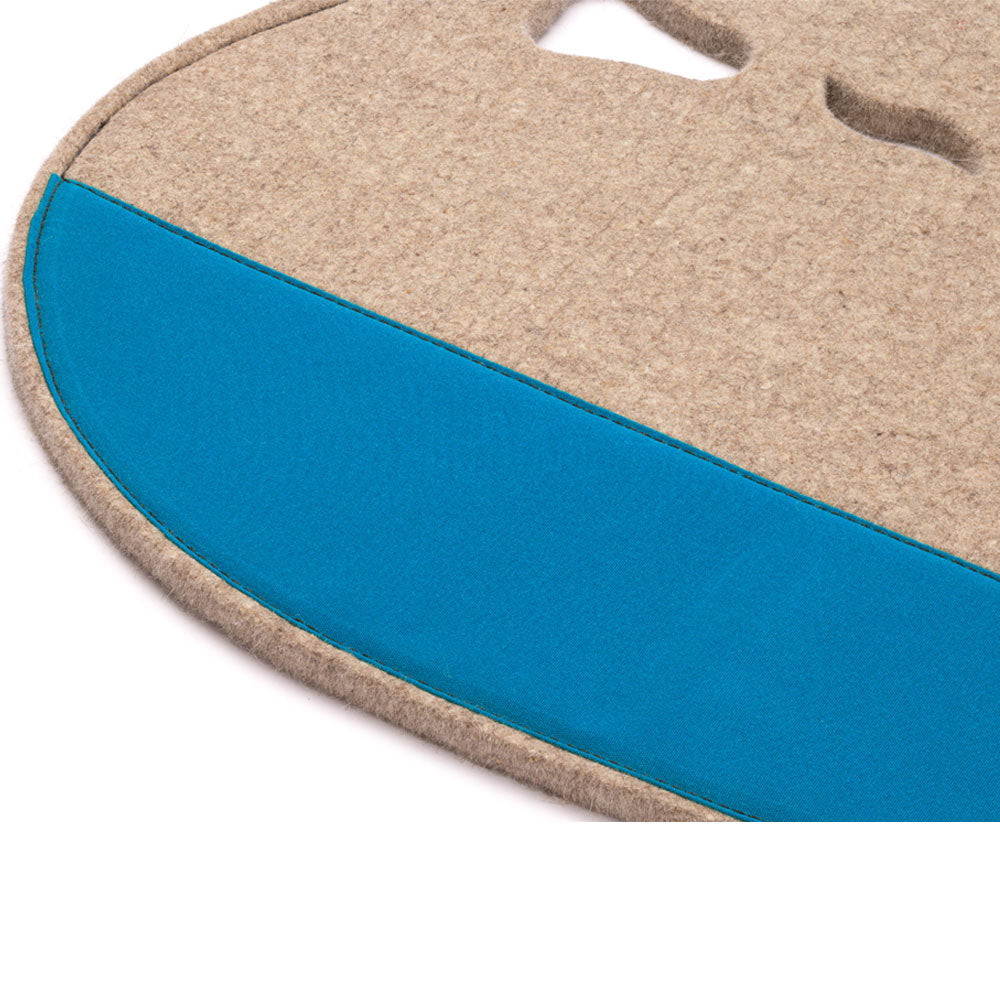 Fitted Slimline Saddle Pad with Cowboy Tan Felt and Light Blue Canvas Trim