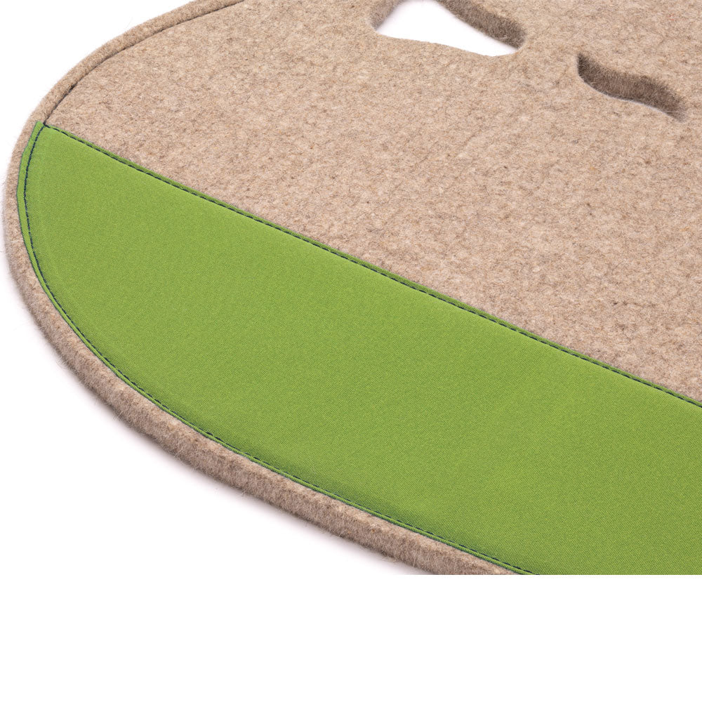 Fitted Slimline Saddle Pad with Cowboy Tan Felt and Lime Canvas Trim