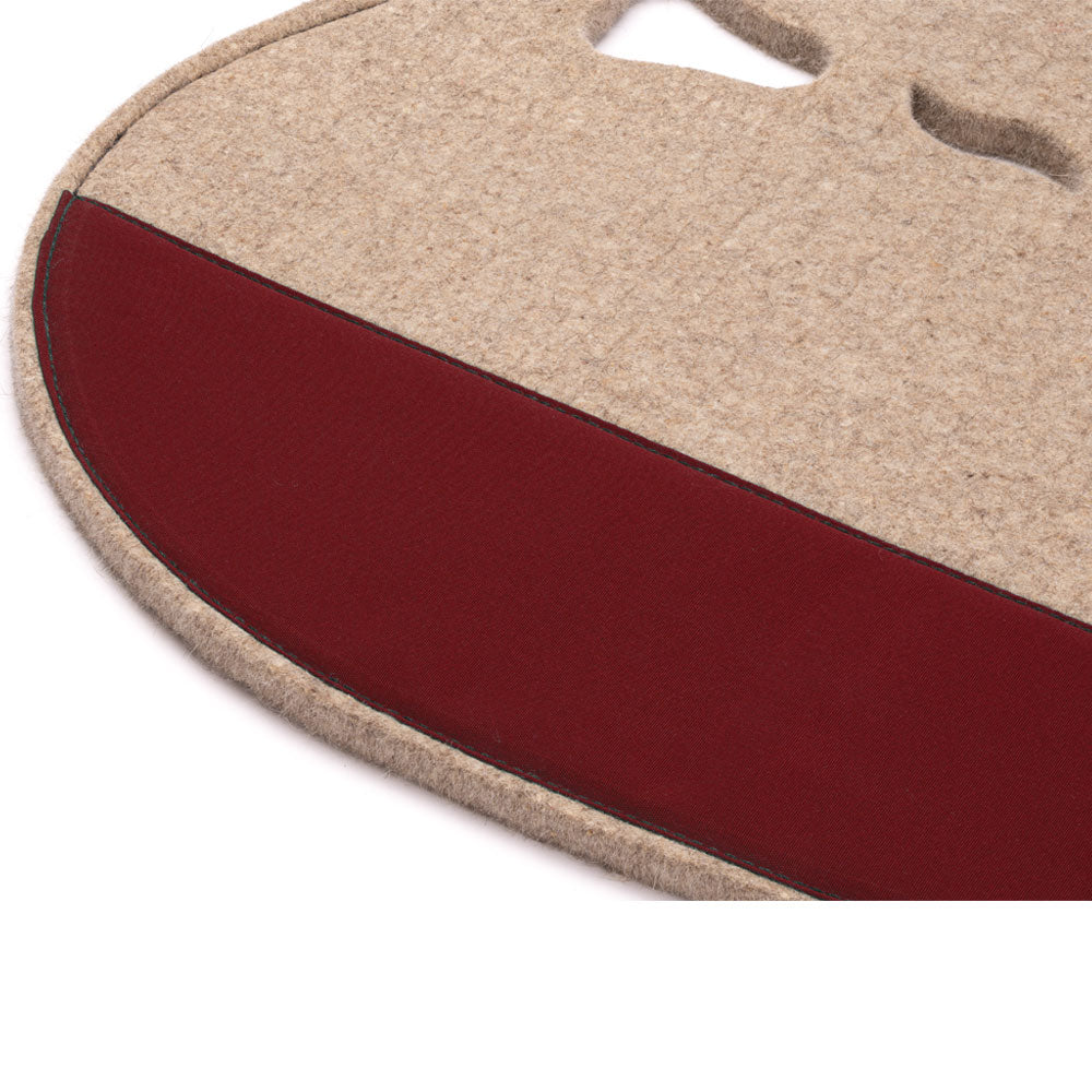 Fitted Slimline Saddle Pad with Cowboy Tan Felt and Maroon Canvas Trim