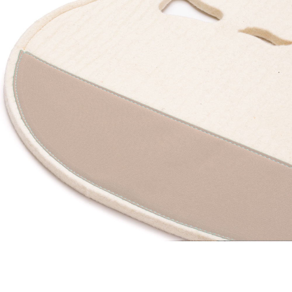 Fitted Slimline Saddle Pad - White Felt with Beige Canvas Trim