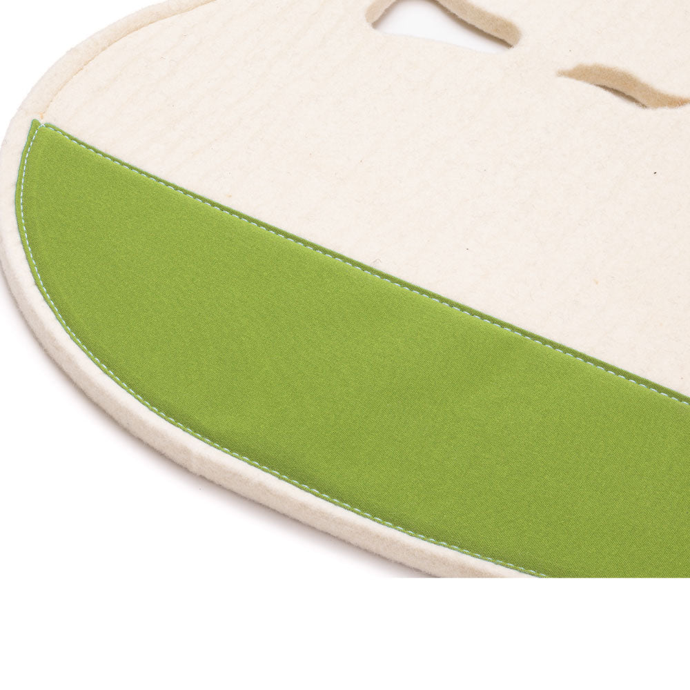 Fitted Slimline Saddle Pad - White Felt with Lime Canvas Trim