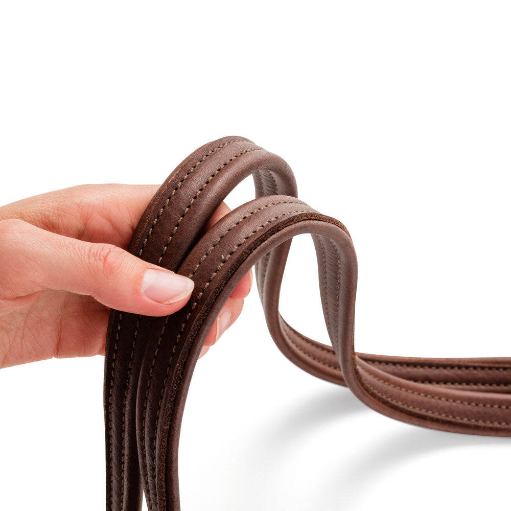 Joined French Brown Leather Reins