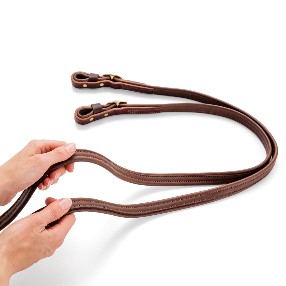 French Leather Reins with Brass Hardware | Angus Barrett Saddlery