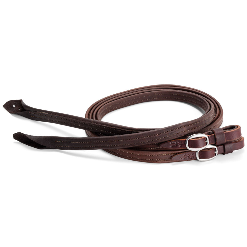 French Leather Split Reins with Stainless Steel Hardware | Angus Barrett Saddlery