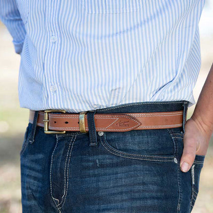 Harness Leather Belt Solid Brass Buckle | Angus Barrett Saddlery