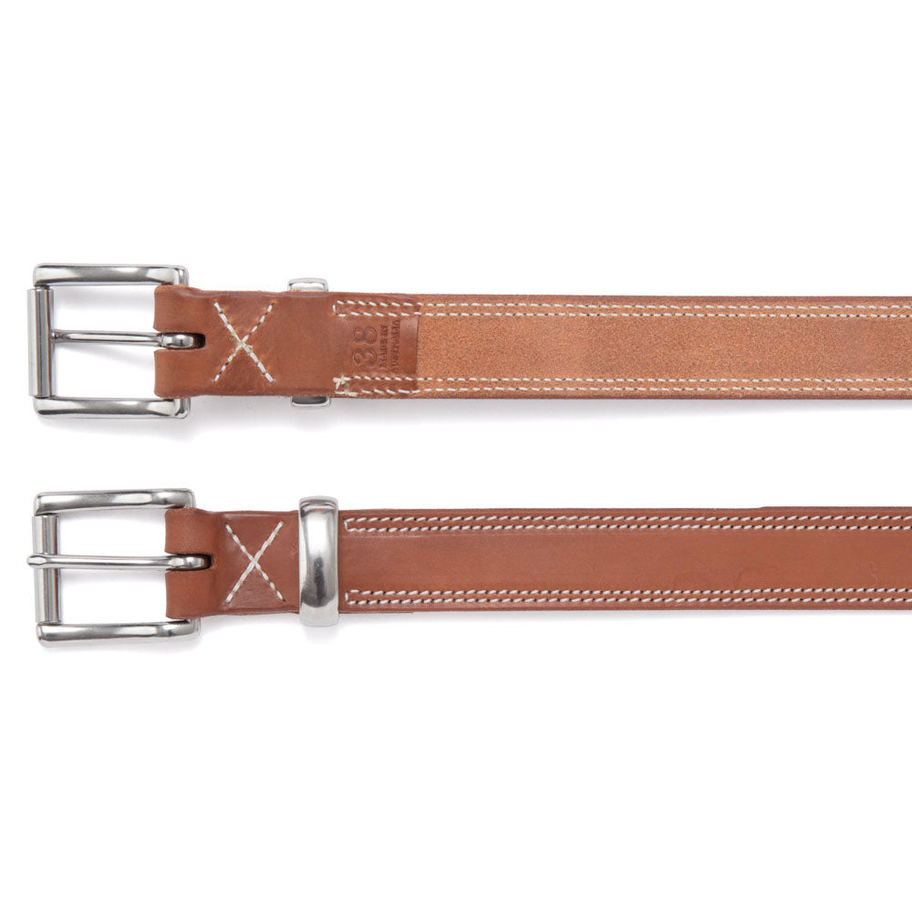 Harness Leather Belt with Stainless Steel Hardware | Angus Barrett Saddlery and Leather Goods
