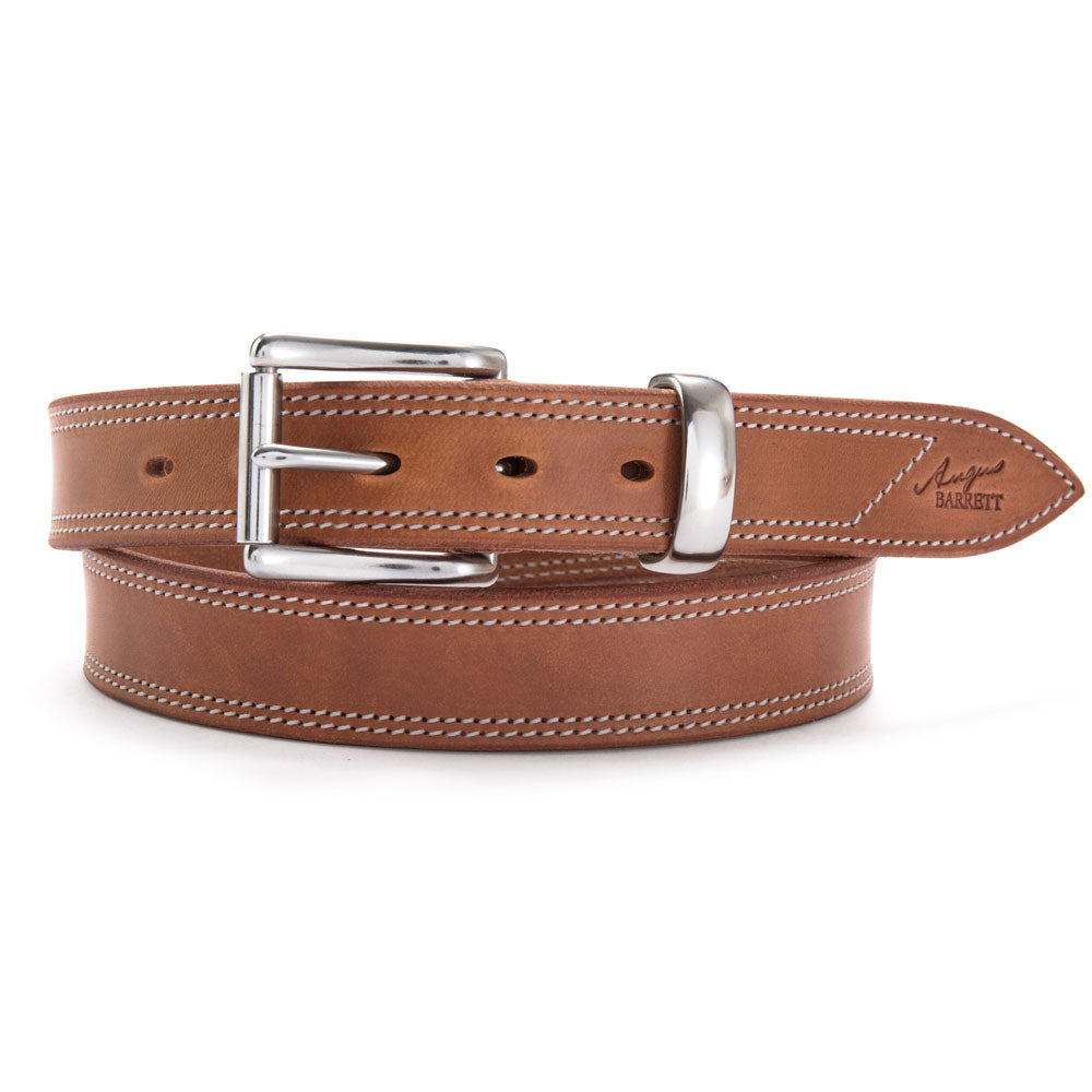 Harness Leather Belt with Stainless Steel Hardware | Angus Barrett Saddlery and Leather Goods