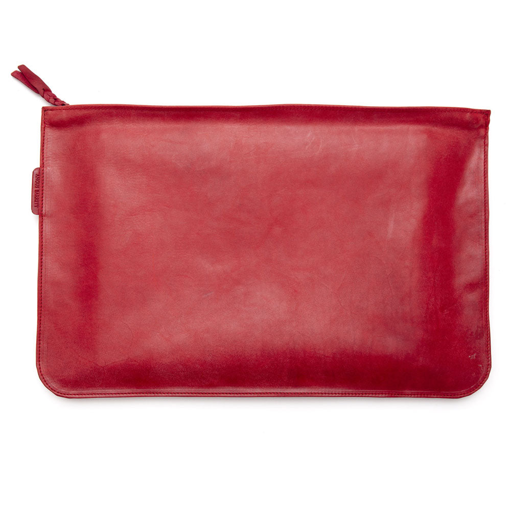 Italian Leather Document Case - Red
