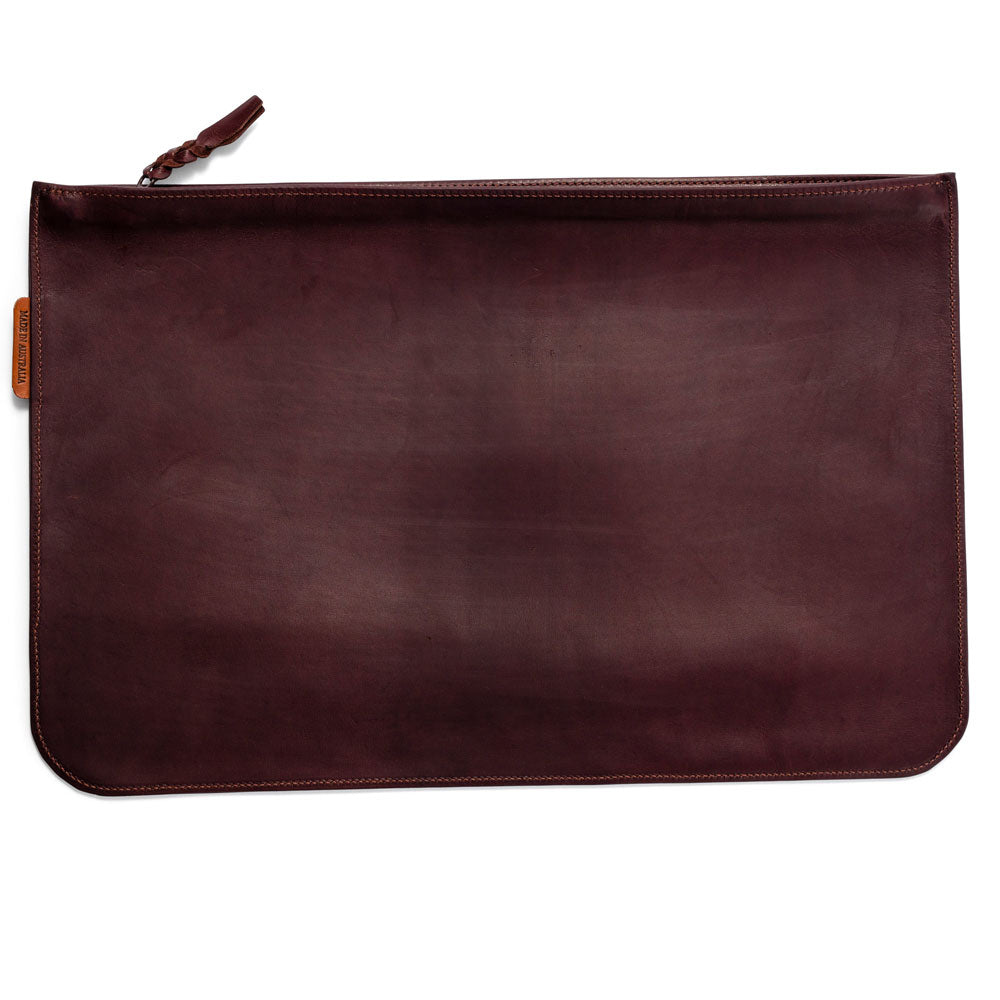 Kangaroo Leather Document Case - Brown