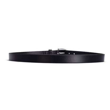 Katherine Ladies Black Leather Belt with Stainless Steel Buckle | Angus Barrett Saddlery