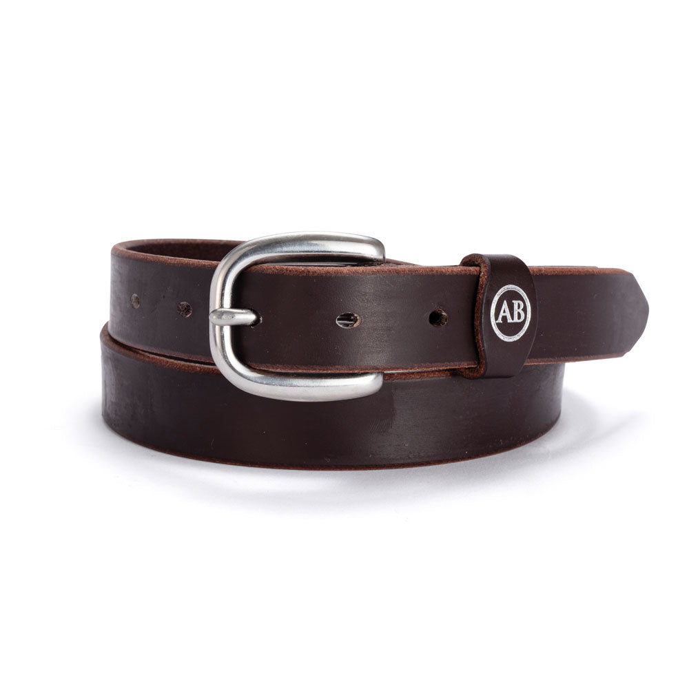 Katherine Leather Belt - Chocolate with Stainless Steel Buckle