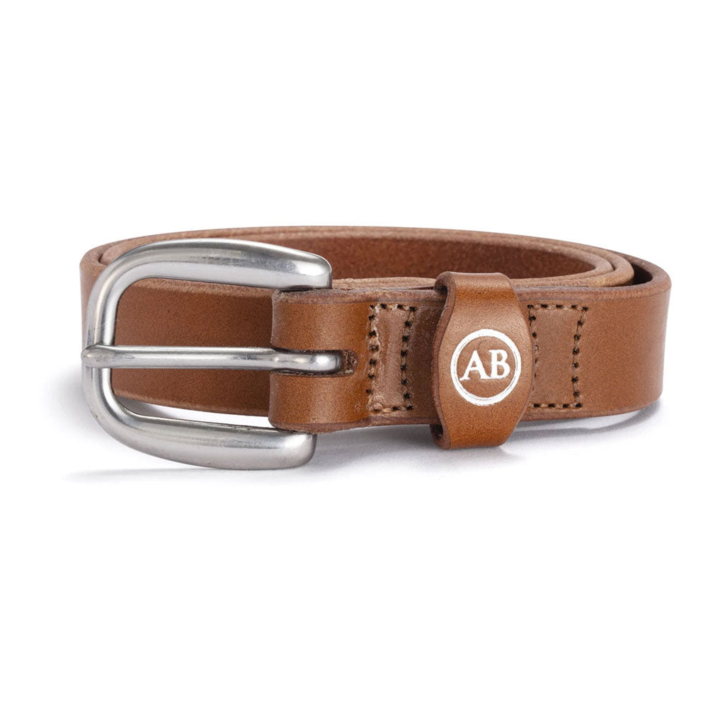 Katherine Ladies Leather Belt with Stainless Steel Buckle - Cognac
