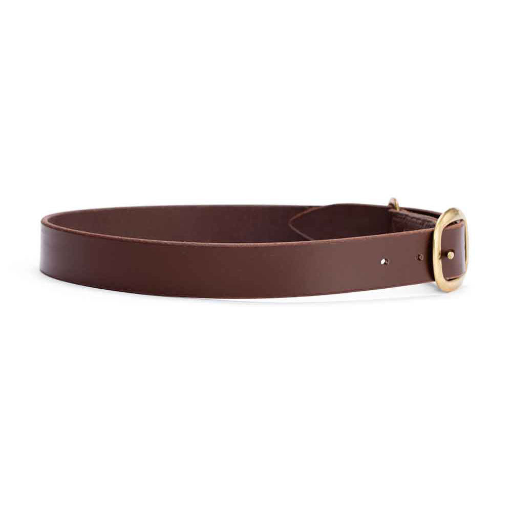Kimberley Leather Belt with Solid Brass Buckle (Chocolate) - Angus Barrett Saddlery