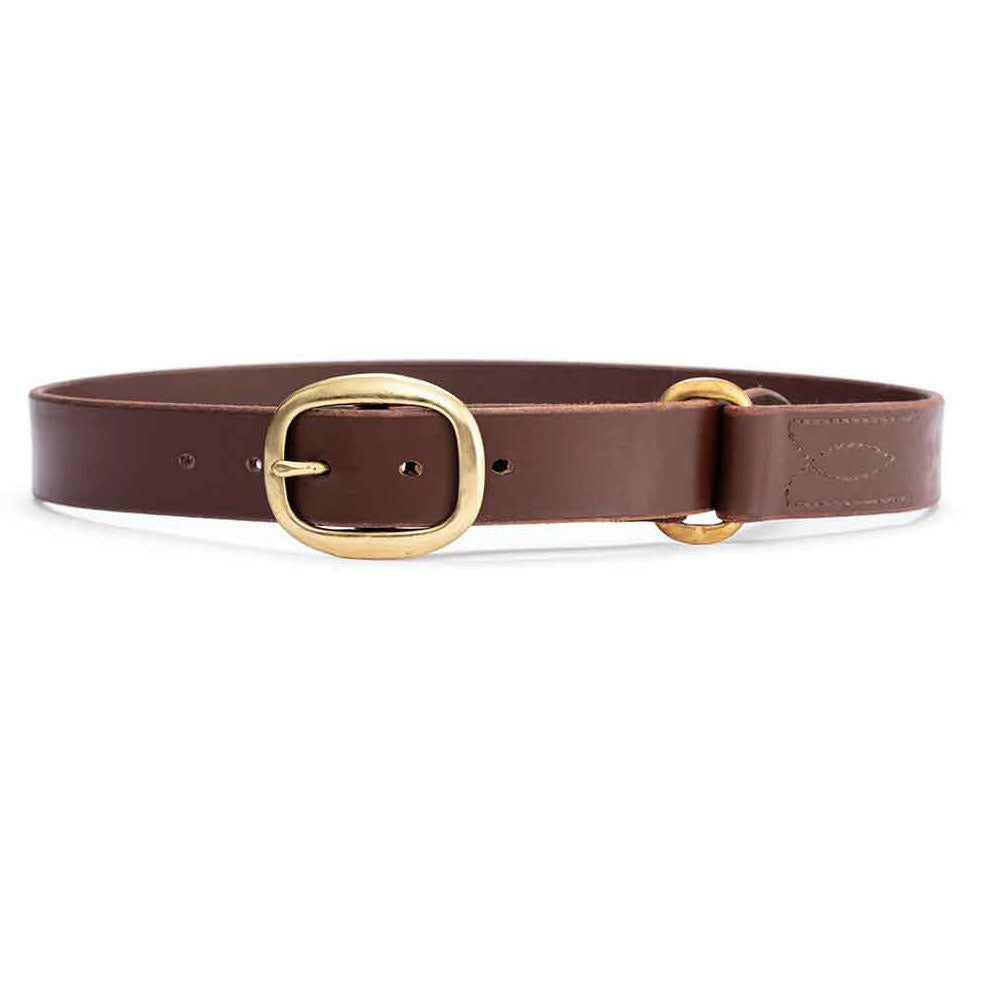 Kimberley Leather Belt with Solid Brass Buckle (Chocolate) - Angus Barrett Saddlery
