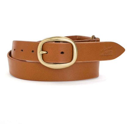 Kimberley Leather Belt with Solid Brass Buckle (Cognac) - Angus Barrett Saddlery