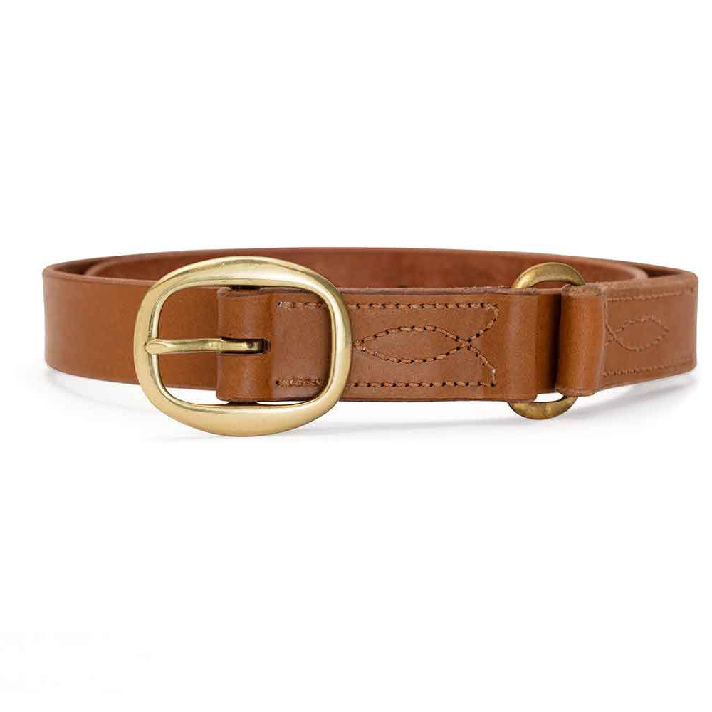 Kimberley Leather Belt with Solid Brass Buckle (Cognac) - Angus Barrett Saddlery