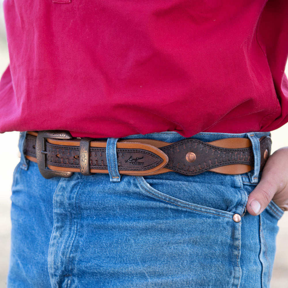 Leather Brumby Cowboy Belt - Angus Barrett Saddlery