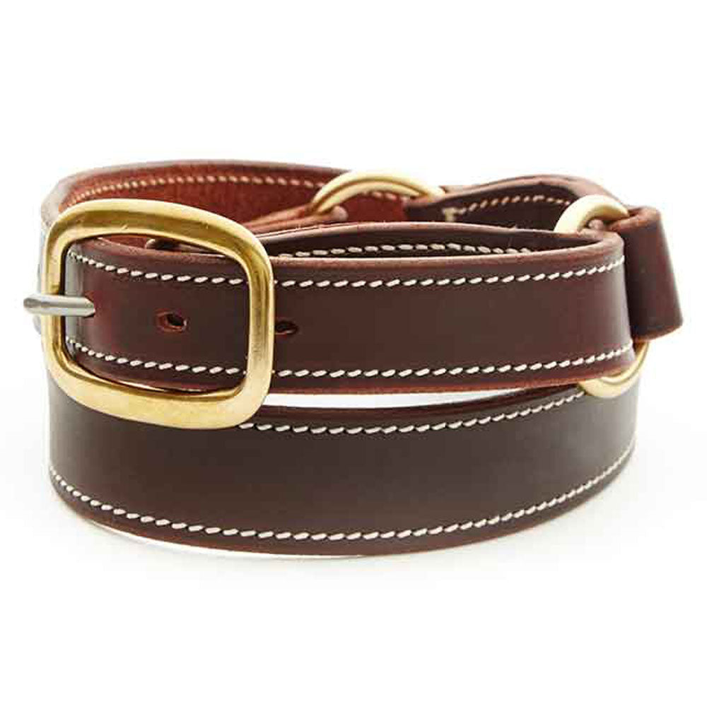 Leather Hobble Belt with Solid Brass Buckle