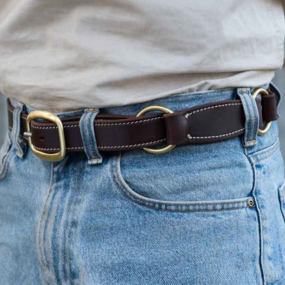 Leather Hobble Belt with Solid Brass Buckle | Angus Barrett Saddlery