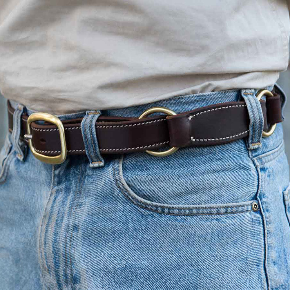 Leather Hobble Belt with Solid Brass Buckle | Angus Barrett Saddlery