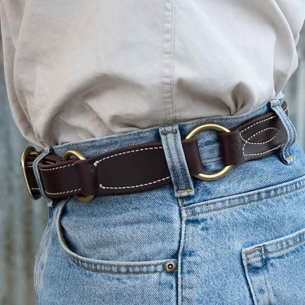 Leather Hobble Belt with Solid Brass Buckle | Angus Barrett Saddlery