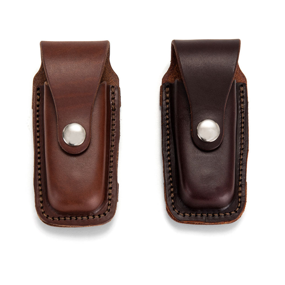 Leatherman Wave Pouch - Dark Natural and Natural with Stainless Steel Hardware