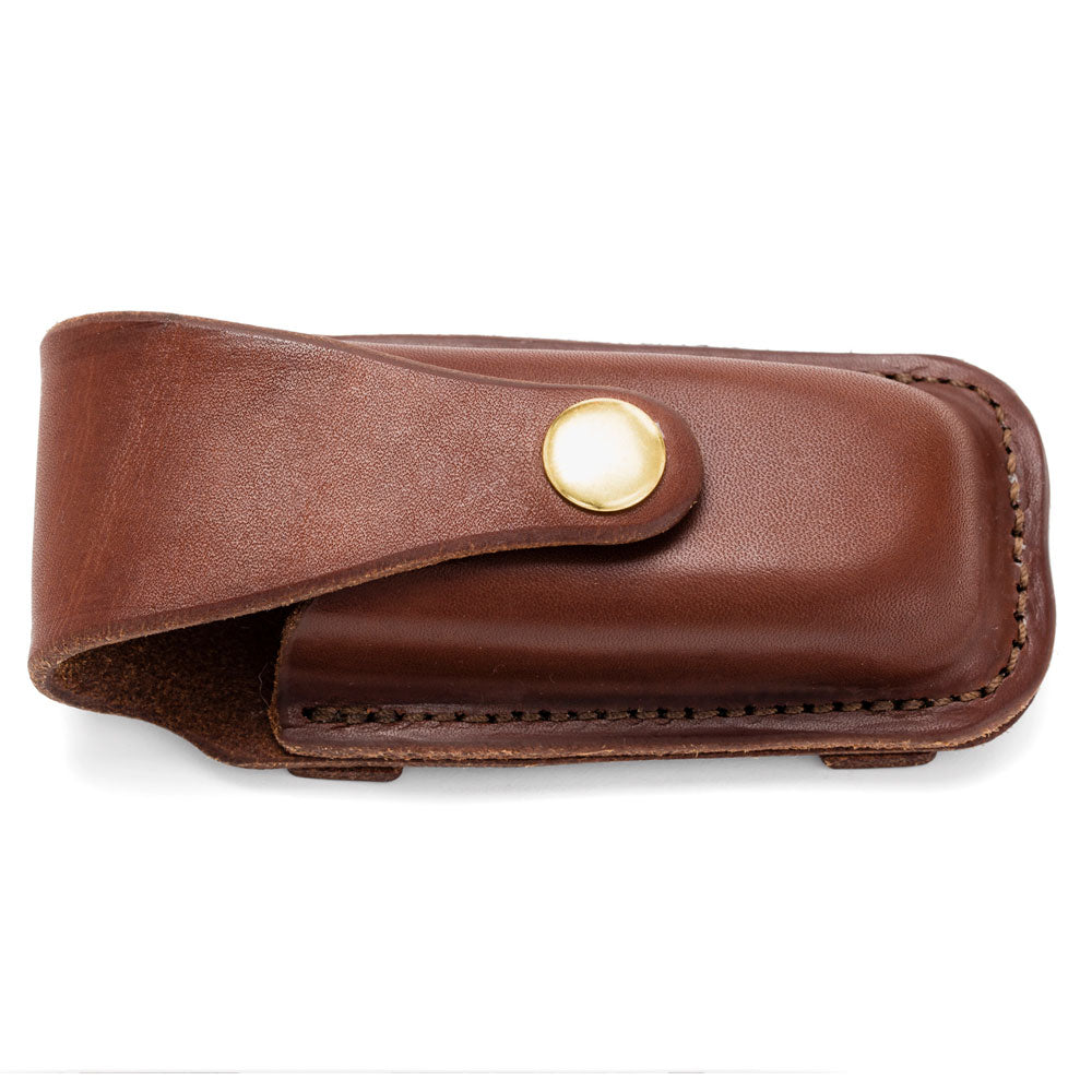 Leatherman Wave Pouch - Natural with Brass Hardware - Top View