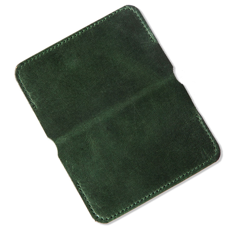 Little Yarra Italian Leather Card Wallet - Green