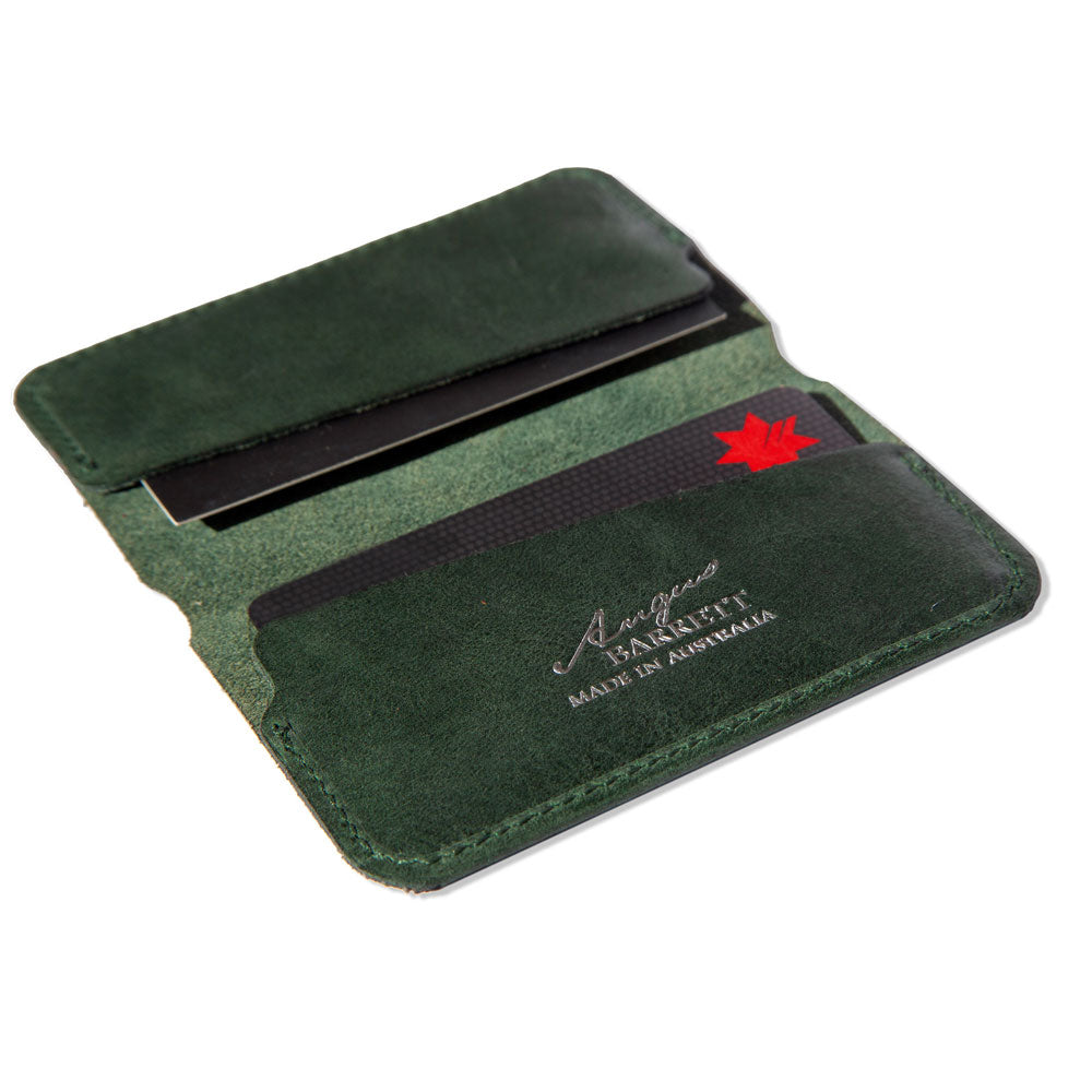 Little Yarra Italian Leather Card Wallet - Green