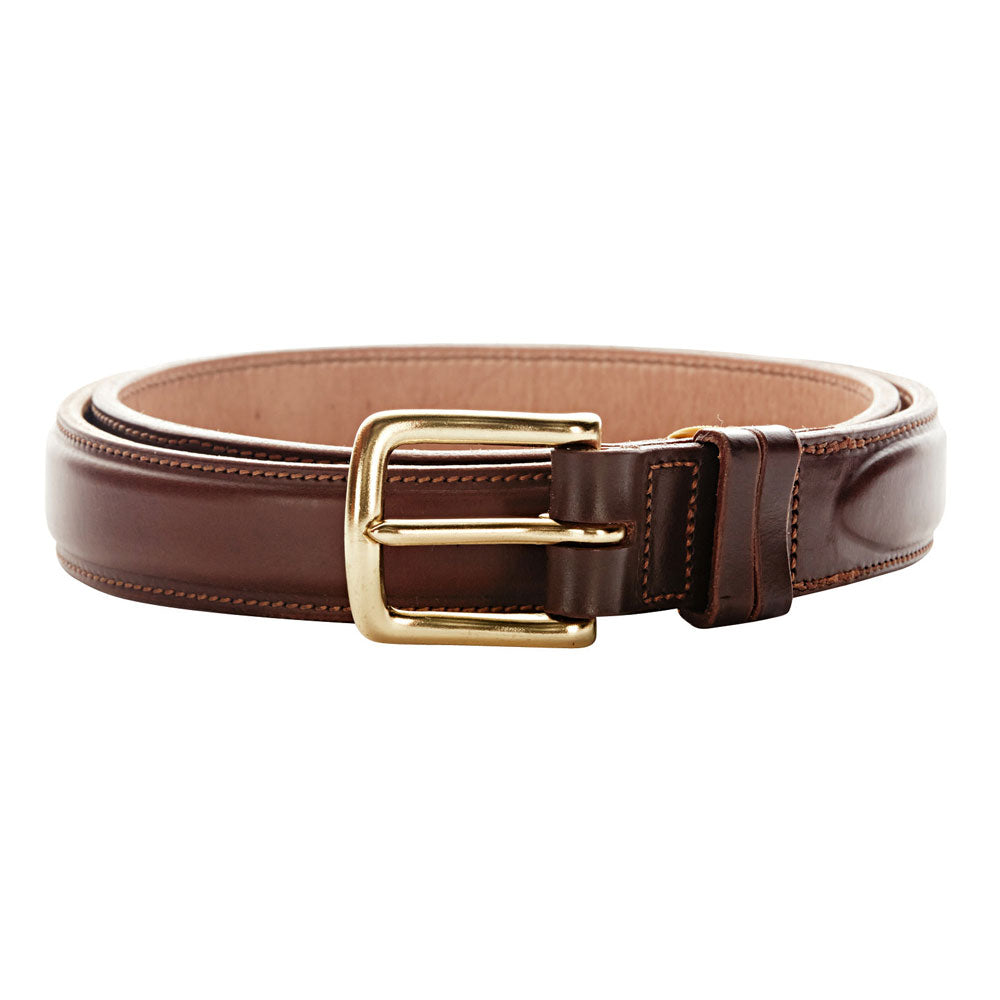 London Leather Belt - Cognac with Brass Hardware