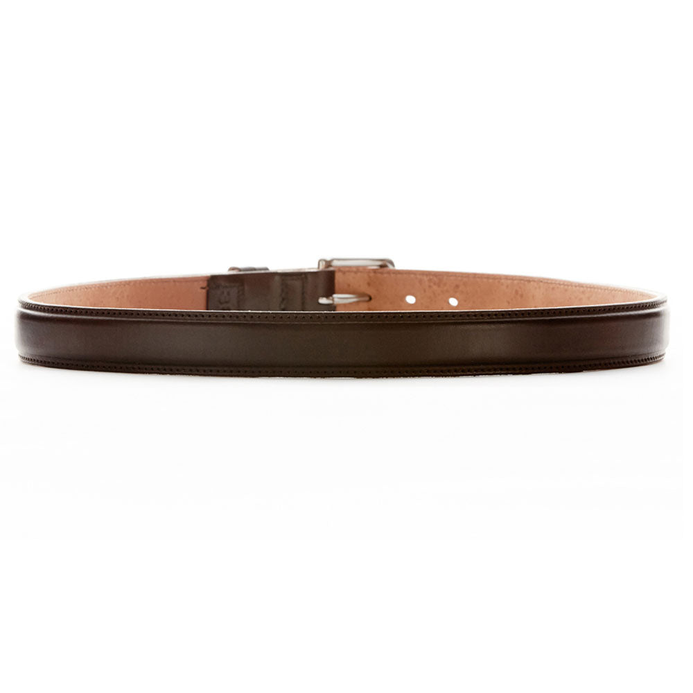 Angus Barrett Saddlery London Leather Belt with Stainless Steel Buckle (Dark Chocolate)