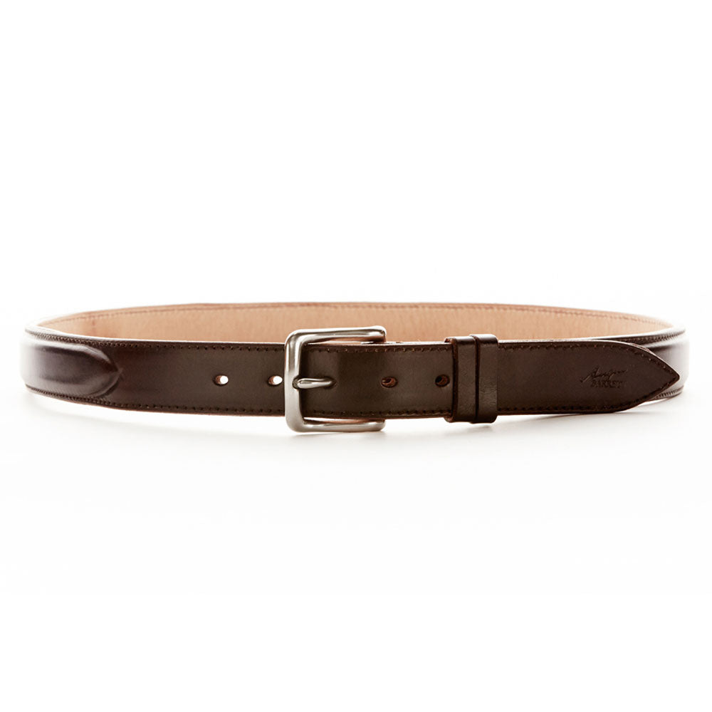 Angus Barrett Saddlery London Leather Belt with Stainless Steel Buckle (Dark Chocolate)