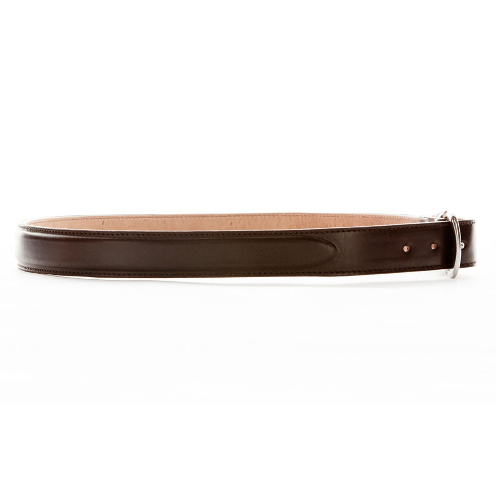 Angus Barrett Saddlery London Leather Belt with Stainless Steel Buckle (Dark Chocolate)
