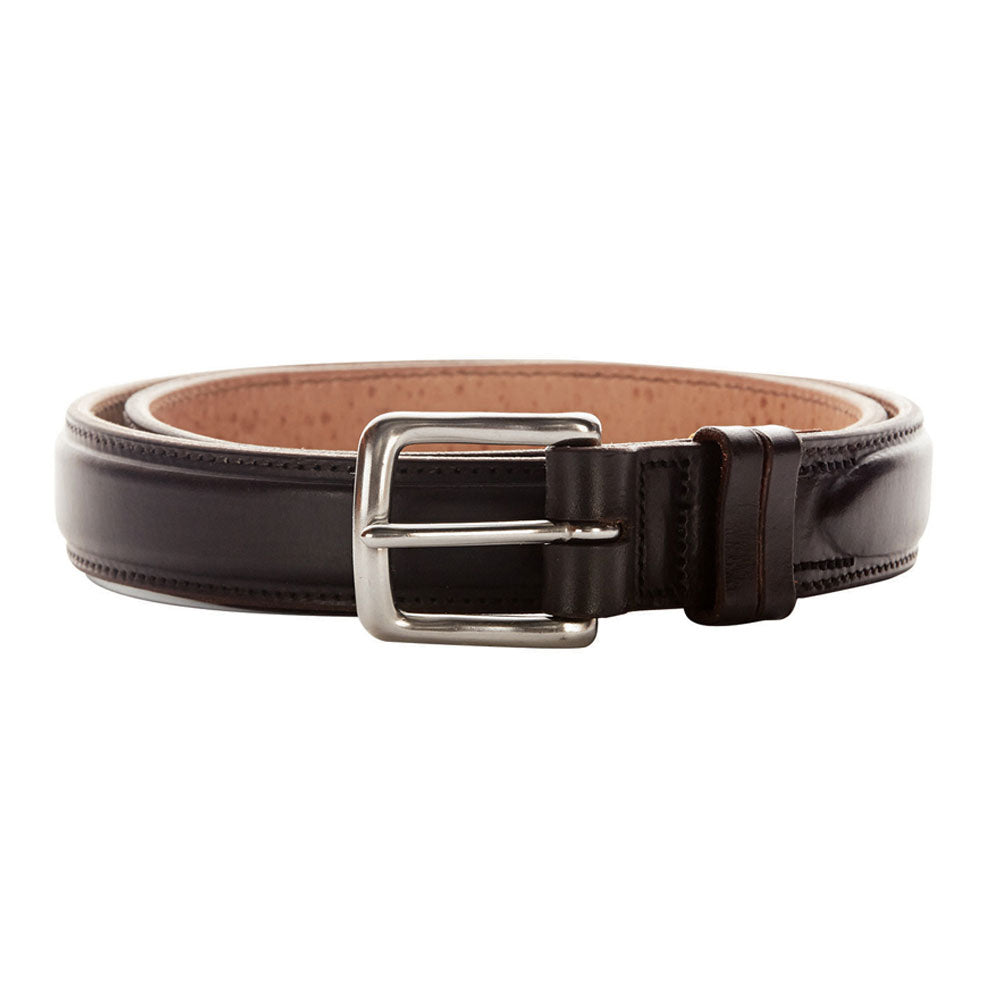 Angus Barrett Saddlery London Leather Belt with Stainless Steel Buckle (Dark Chocolate)