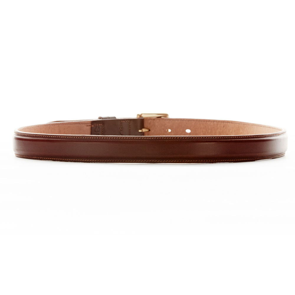 London Leather Belt - Cognac with Brass Hardware