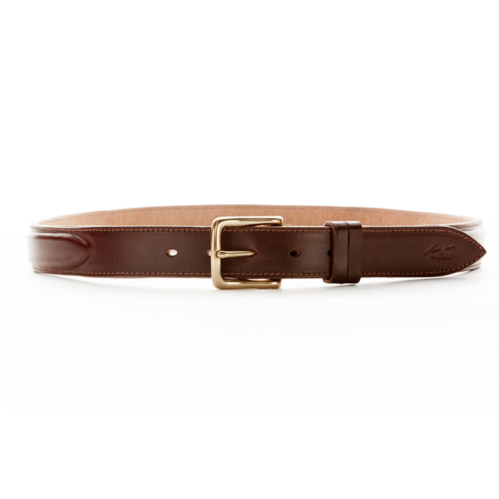 London Leather Belt - Cognac with Brass Hardware