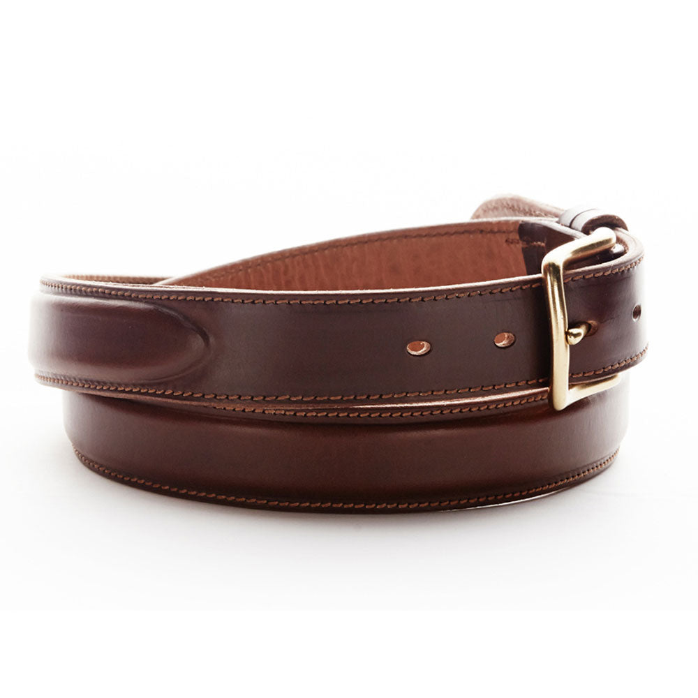 London Leather Belt - Cognac with Brass Hardware