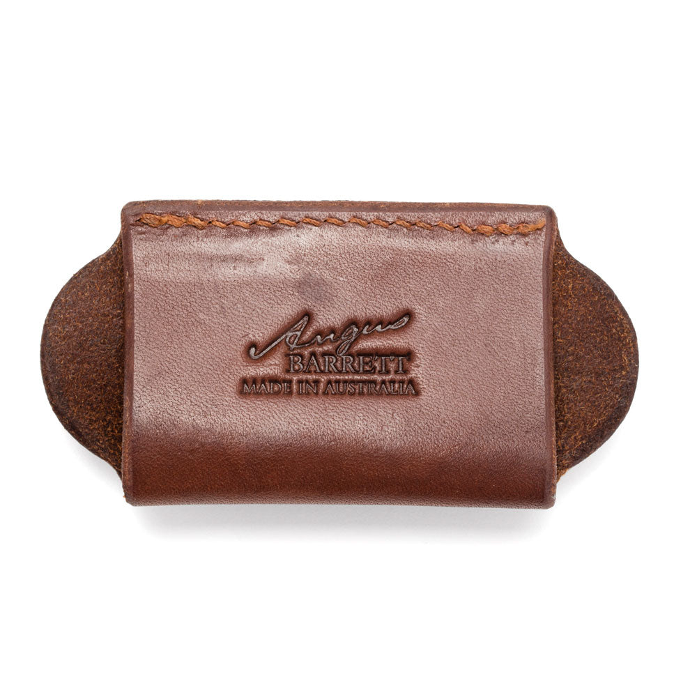 Hand Carved Open End Leather Pocket Knife Pouch (Natural) | Angus Barrett Saddlery