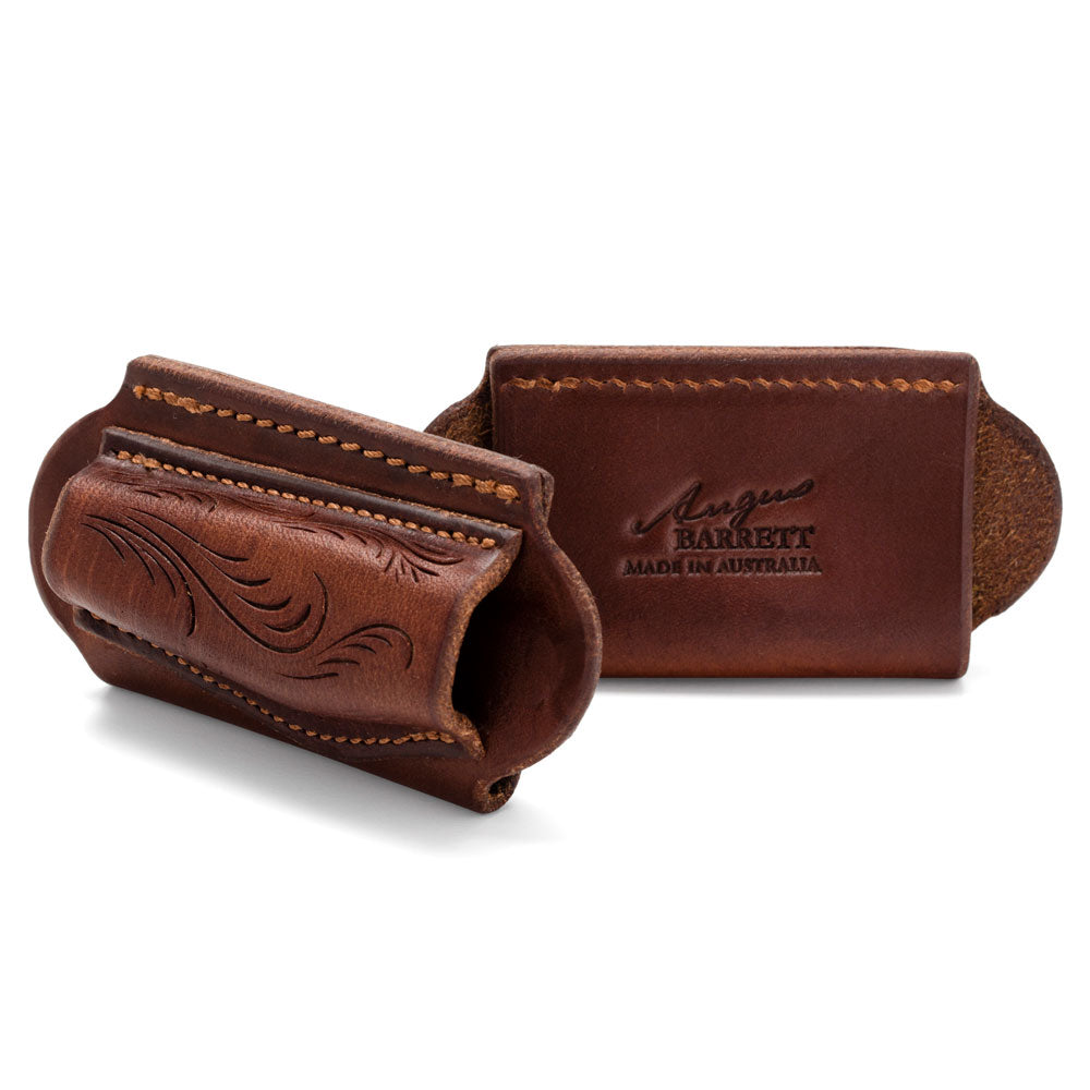 Hand Stamped Open End Pocket Knife Pouch - Natural