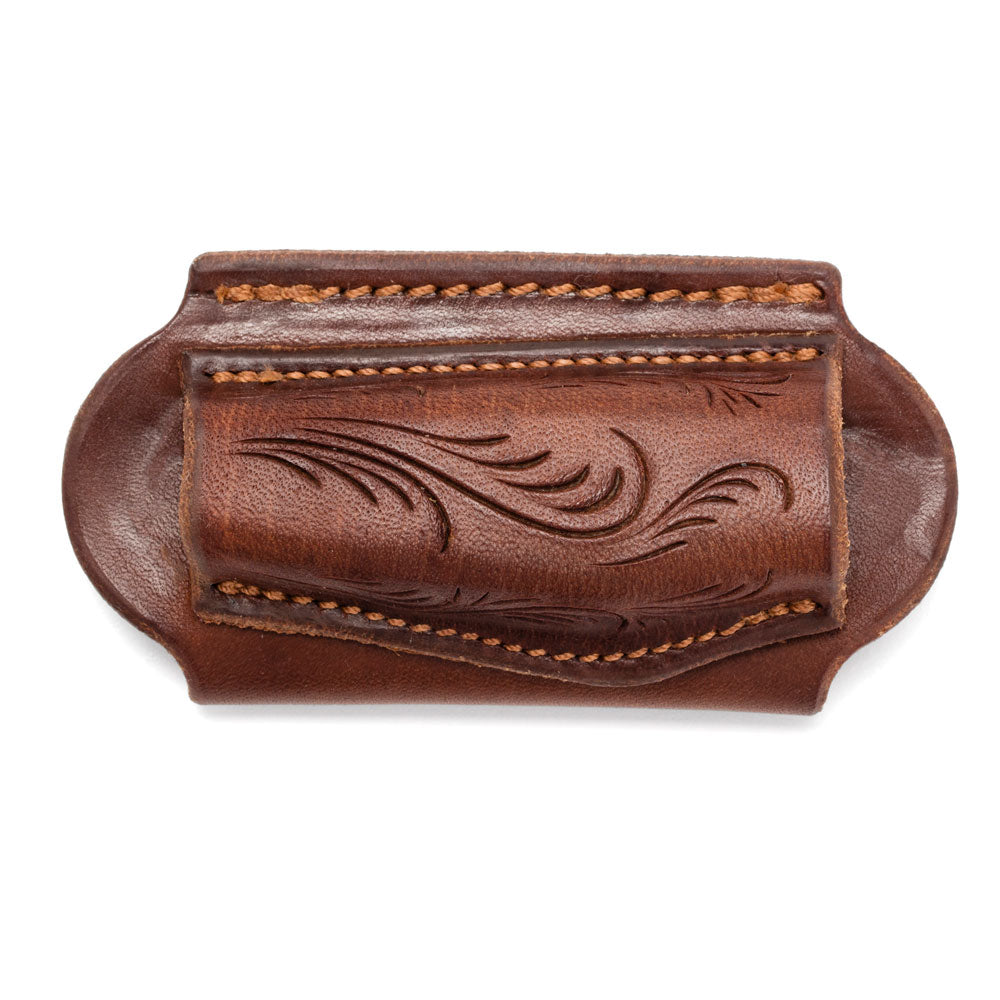 Open Ended Hand Carved Leather Pocket Knife Pouch (Natural) | Angus Barrett Saddlery