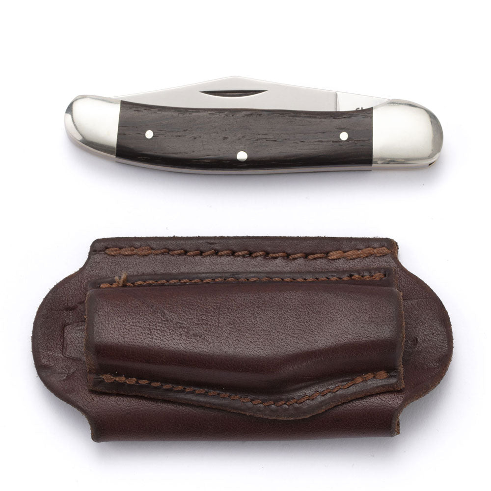 Copper Head Pocket Knife with Open End Knife Pouch - Natural