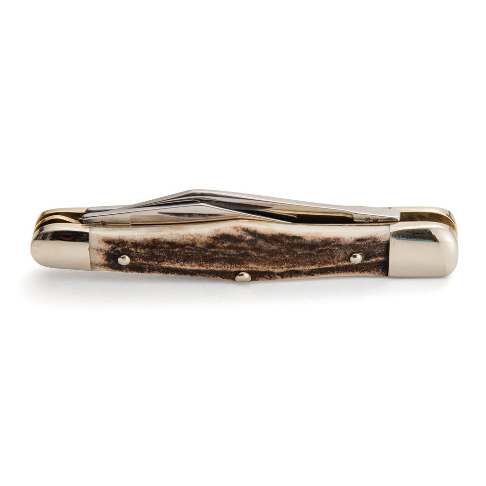 Robert Klaas 3 Blade Pocket Knife with Genuine Staghorn Handle - Made for Angus Barrett