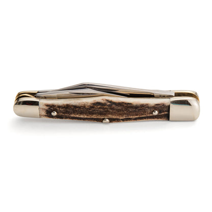 Robert Klaas 3 Blade Pocket Knife with Genuine Staghorn Handle - Made for Angus Barrett