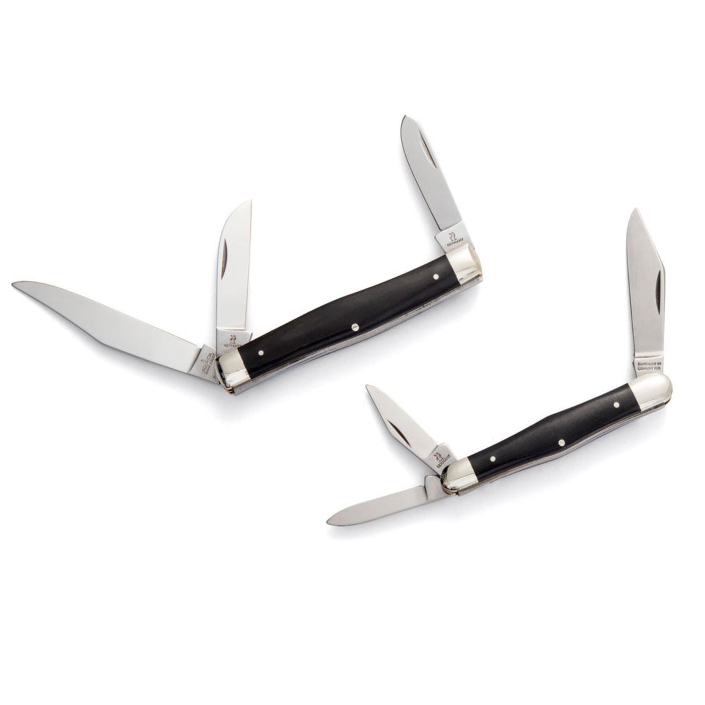Robert Klaas 3 Blade Pocket Knife with Genuine Ebony Wood Handle - Angus Barrett Saddlery